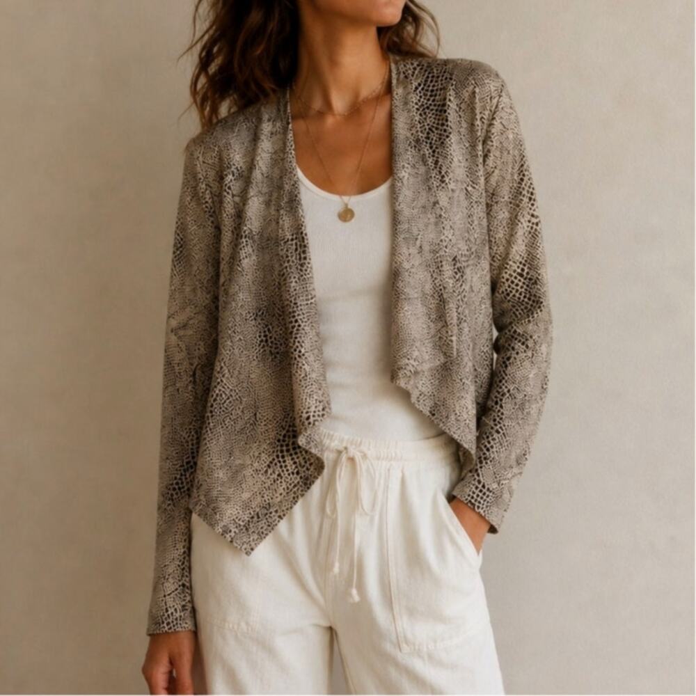 Blank NYC Faux Snakeskin Jacket Drapey Indie Sleaze Safari Y2K Cowgirl-Medium
